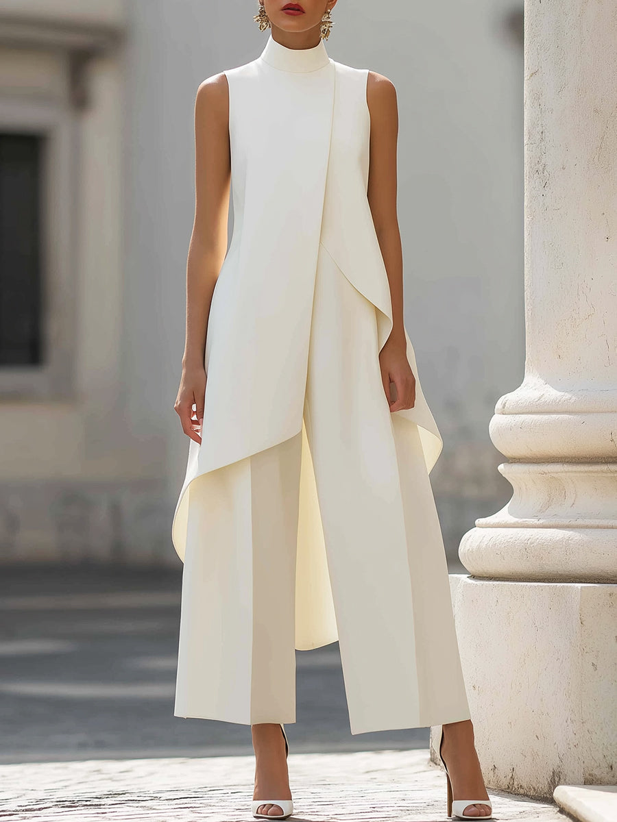 Mika | Tuta Elegante con Pannello Asimmetrico