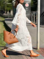 Willow | Abito Midi V-Neck Fiori Glamour da Spiaggia