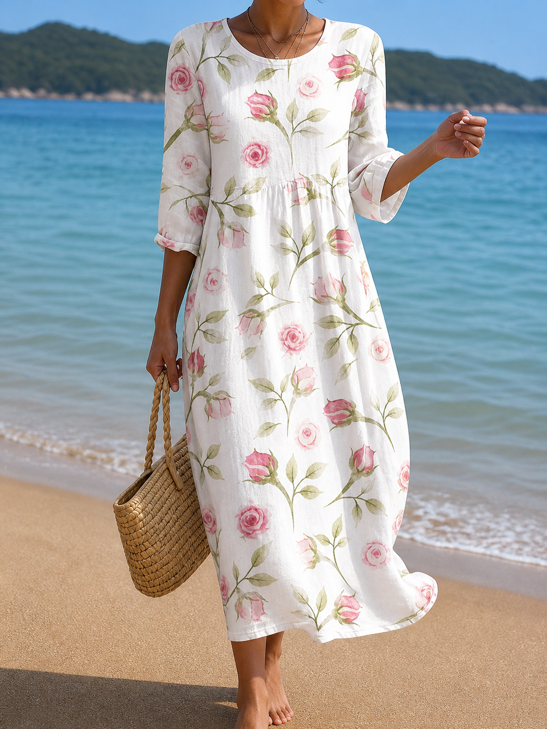 Ericka | Abito Lungo da Mare con Stampa Floreale