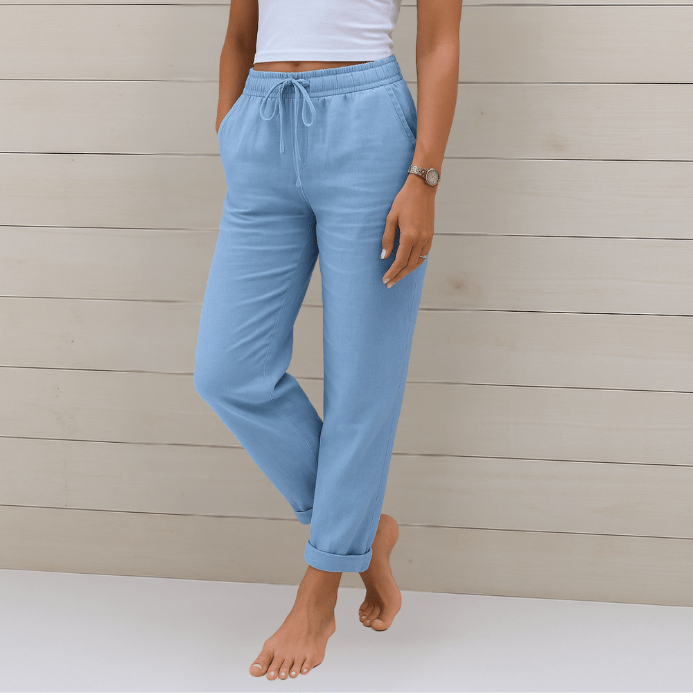Susy | Pantaloni stretch in lino traspirante premium