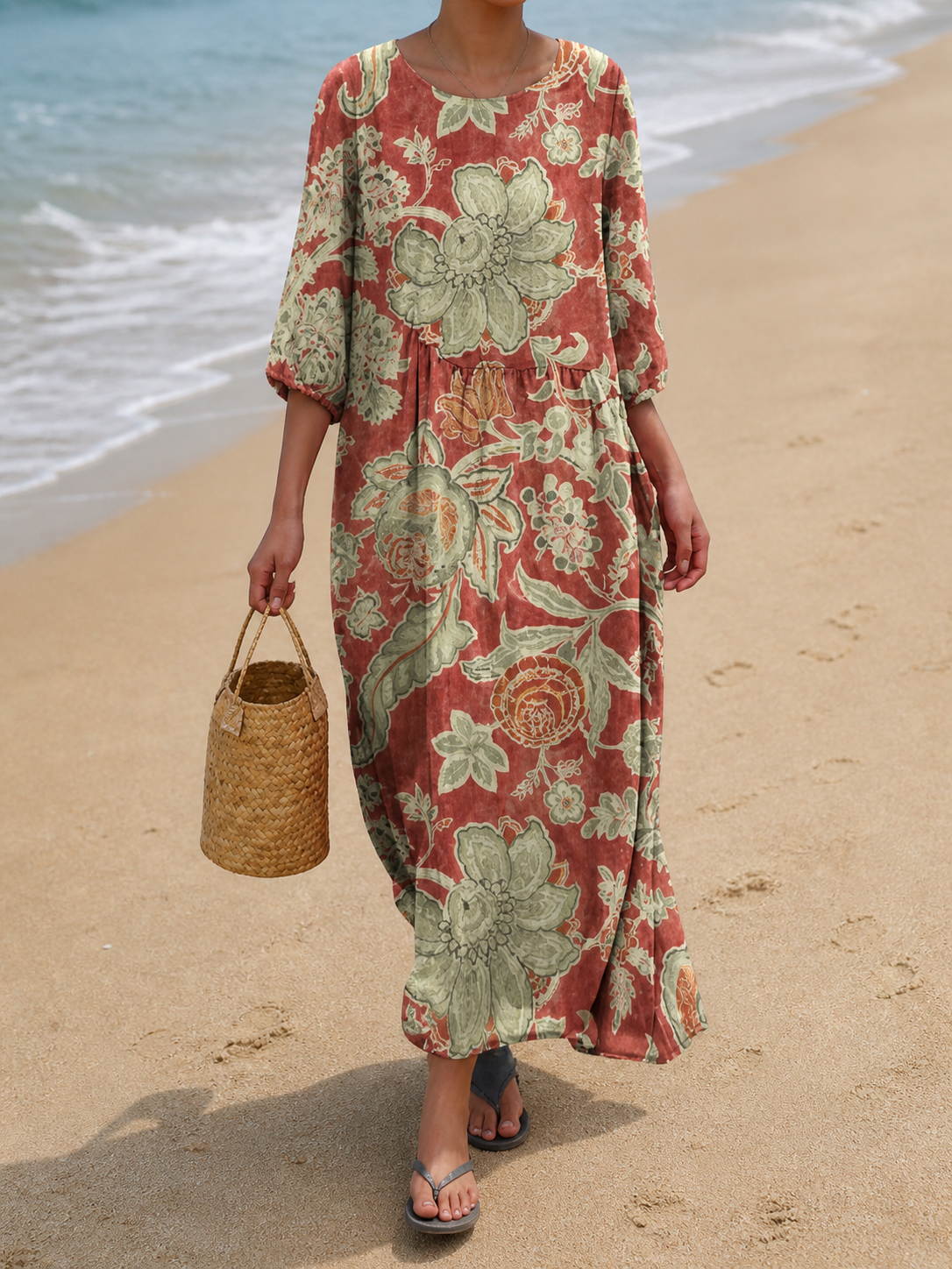 Luciana | Abito Lungo da Mare Floreale