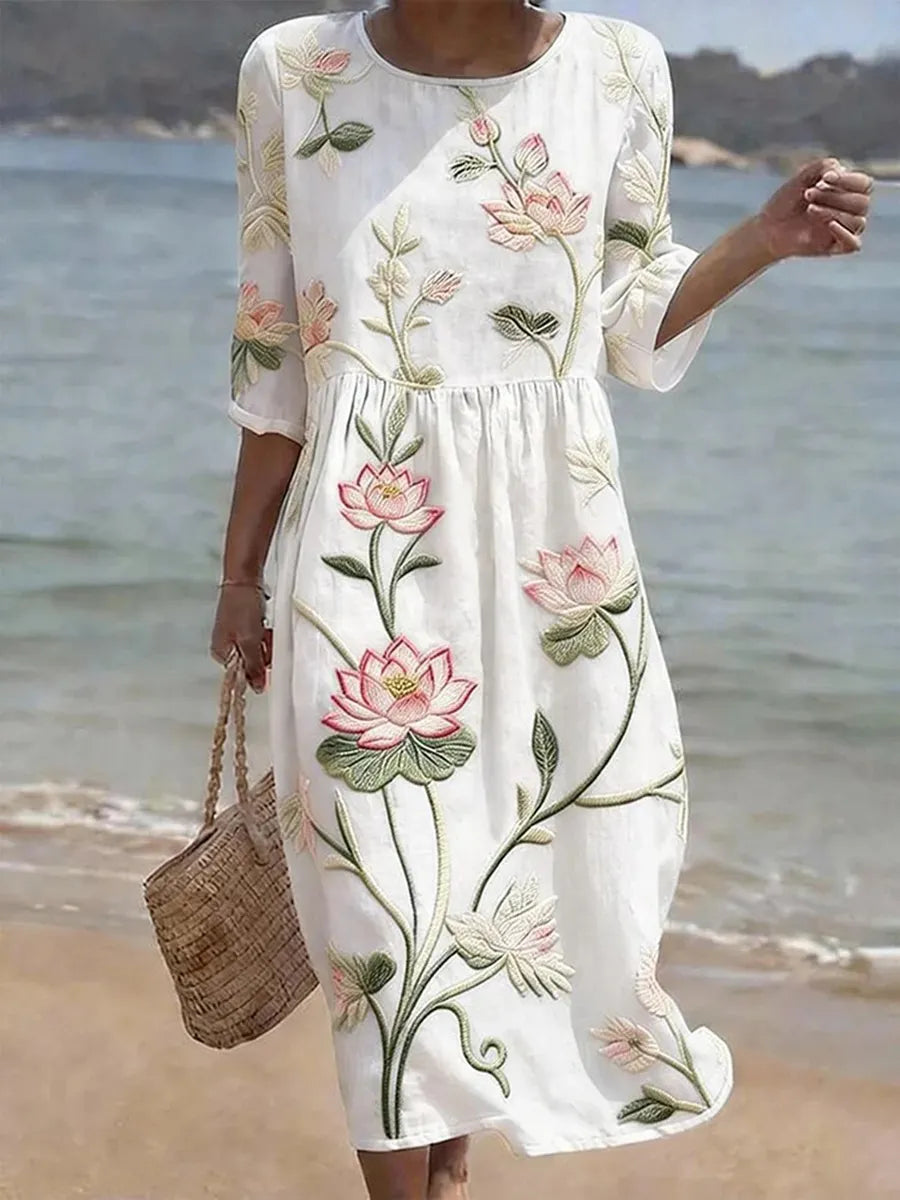 Marla | Abito Lungo da Mare con Stampa Floreale