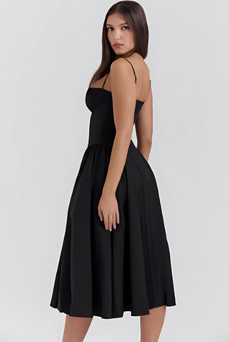 Loredina | Abito Midi con Corpetto Strutturato