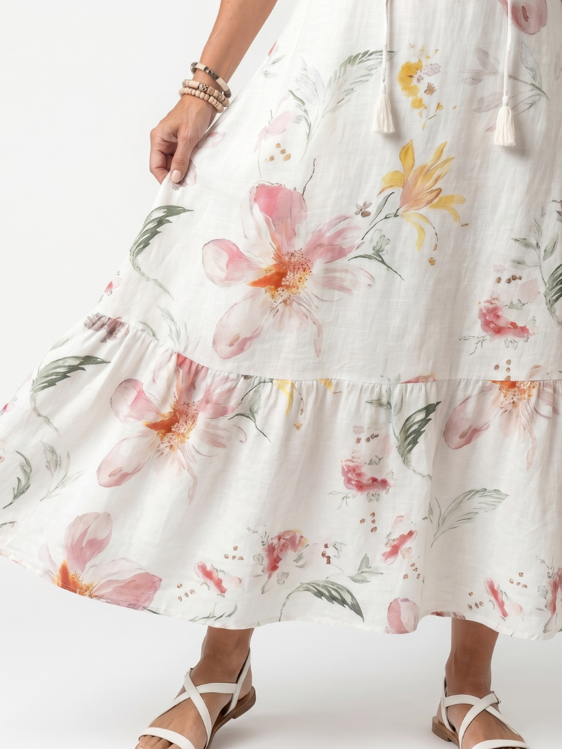 Maria | Abito Midi Floreale con Balze