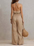 Amelia | Tuta Halter con Gamba Ampia