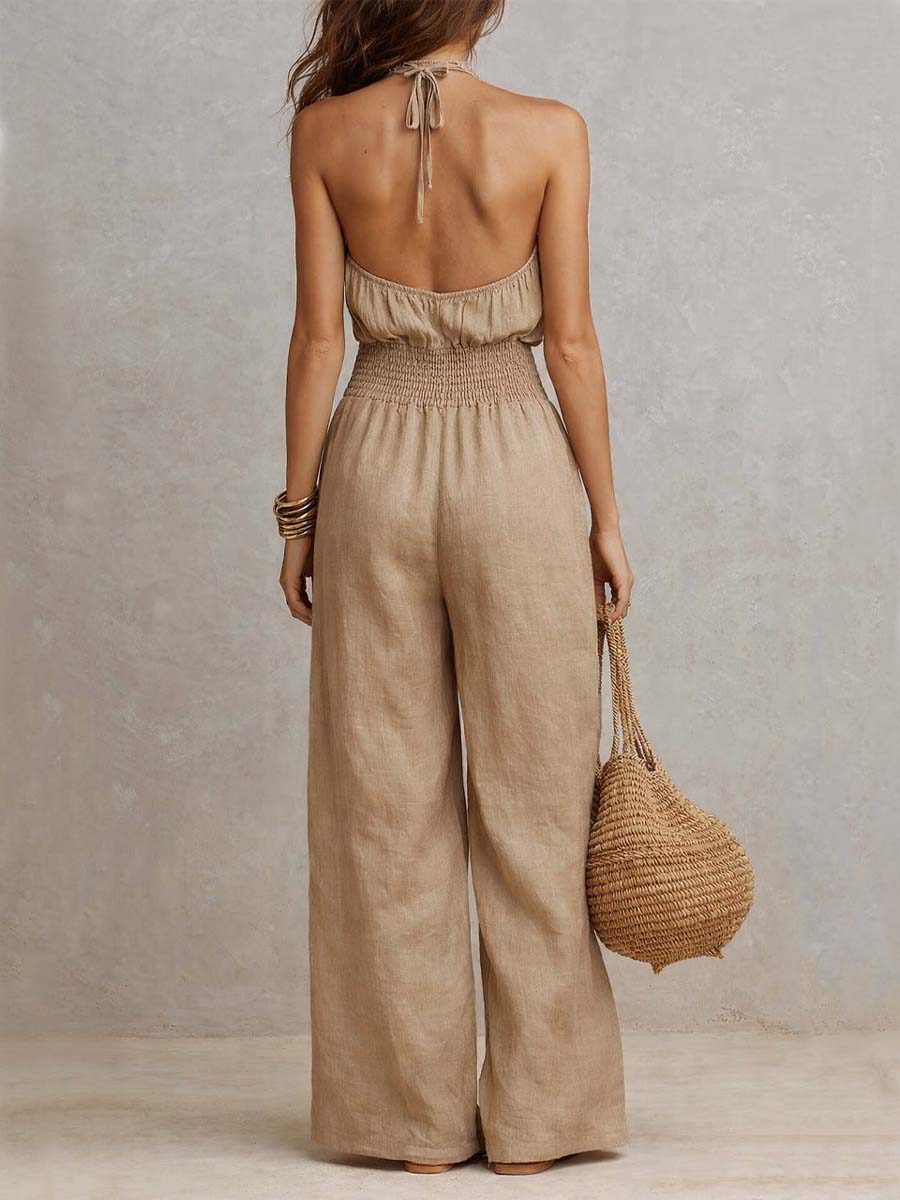 Amelia | Tuta Halter con Gamba Ampia