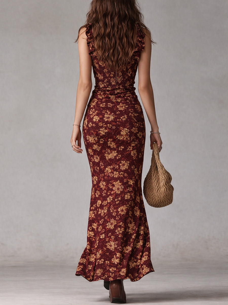 Violena | Abito Midi Floreale con Spacco