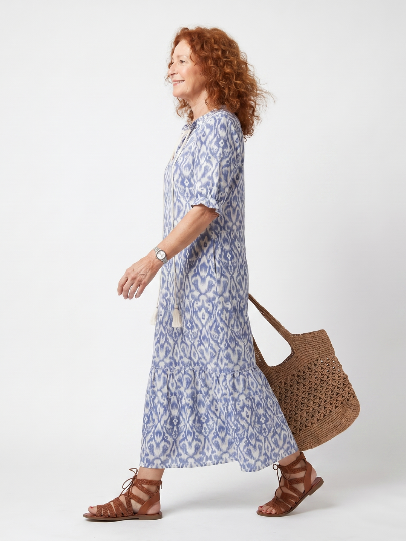 Fulvia | Abito Midi Fantasia Geometrica