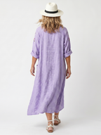 Nerina | Abito Midi Ricamato con Scollo a V