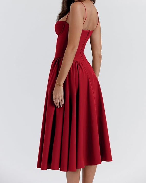 Loredina | Abito Midi con Corpetto Strutturato