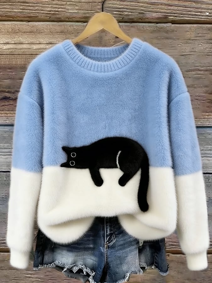 Bridget | Felpa Oversize con Grafica Gatto
