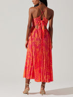 Heather | Abito Midi Plissettato Elegante Stampa Floreale Chic Costiero