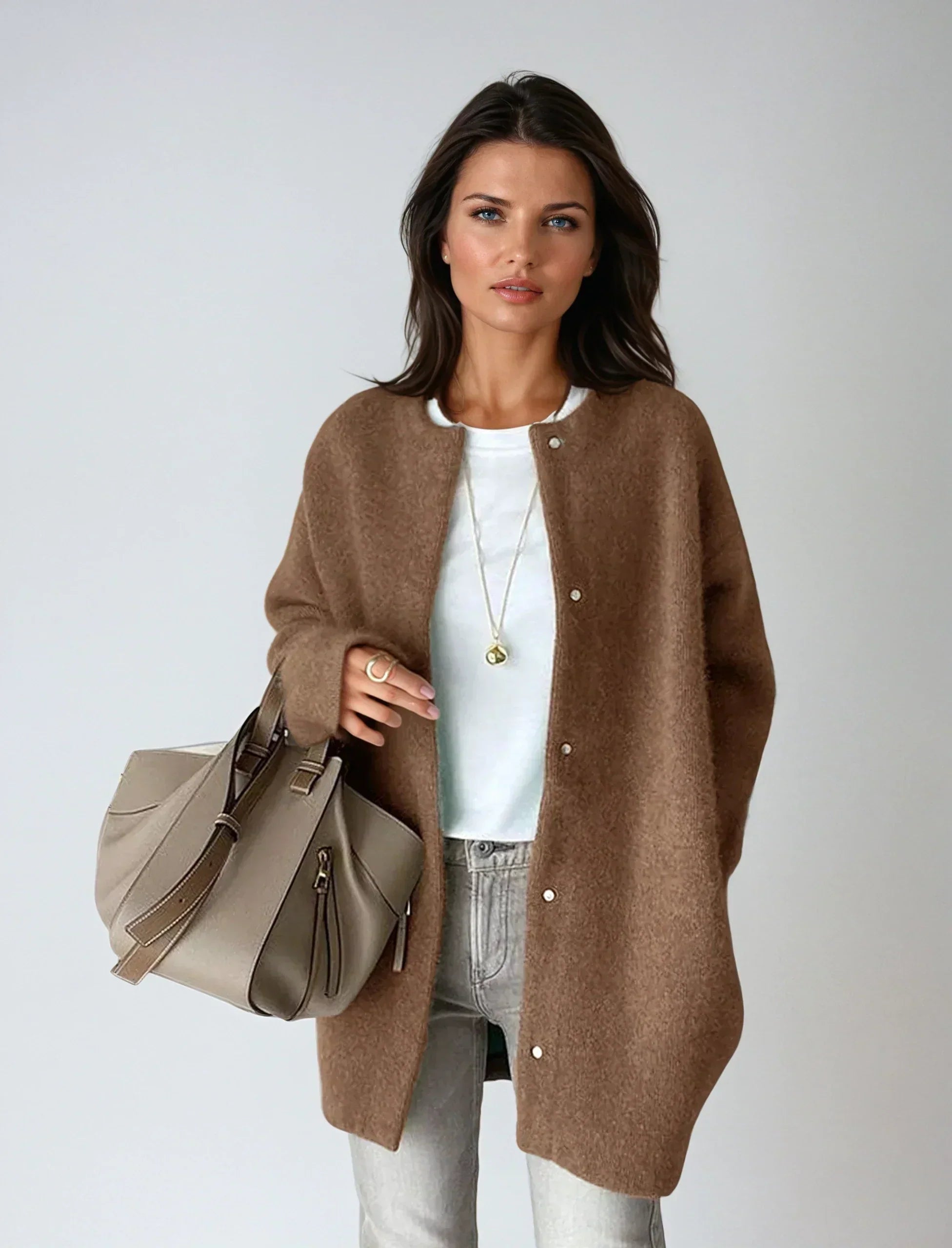Elena | Cardigan in misto lana con chiusura a bottoni