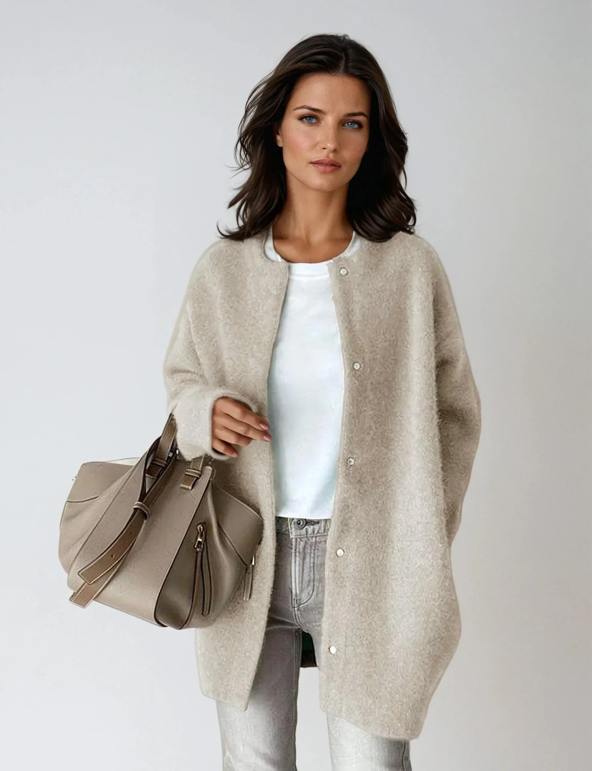Elena | Cardigan in misto lana con chiusura a bottoni