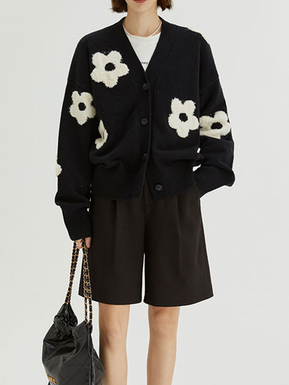 Isabella | Cardigan in Maglia con Dettagli Floreali