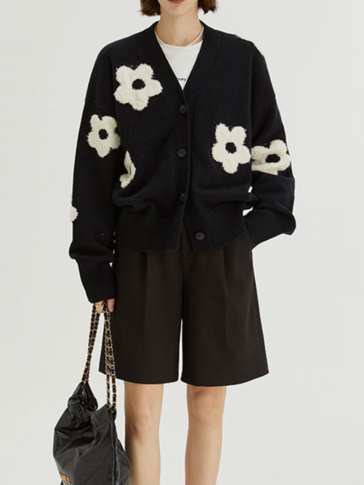Isabella | Cardigan in Maglia con Dettagli Floreali