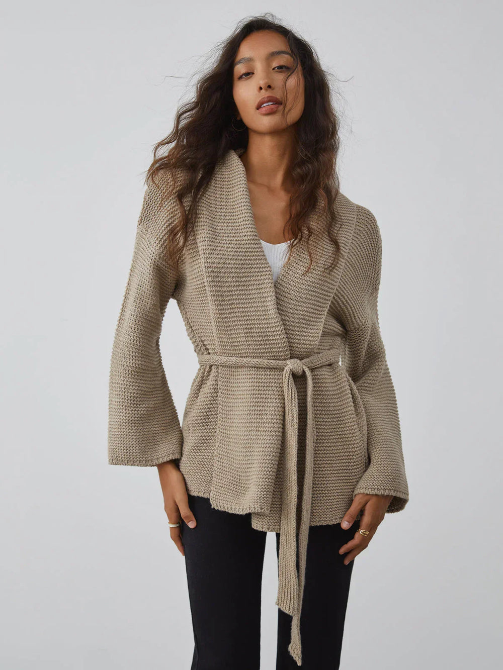 Terra Sands | Cardigan in Maglia con Cintura