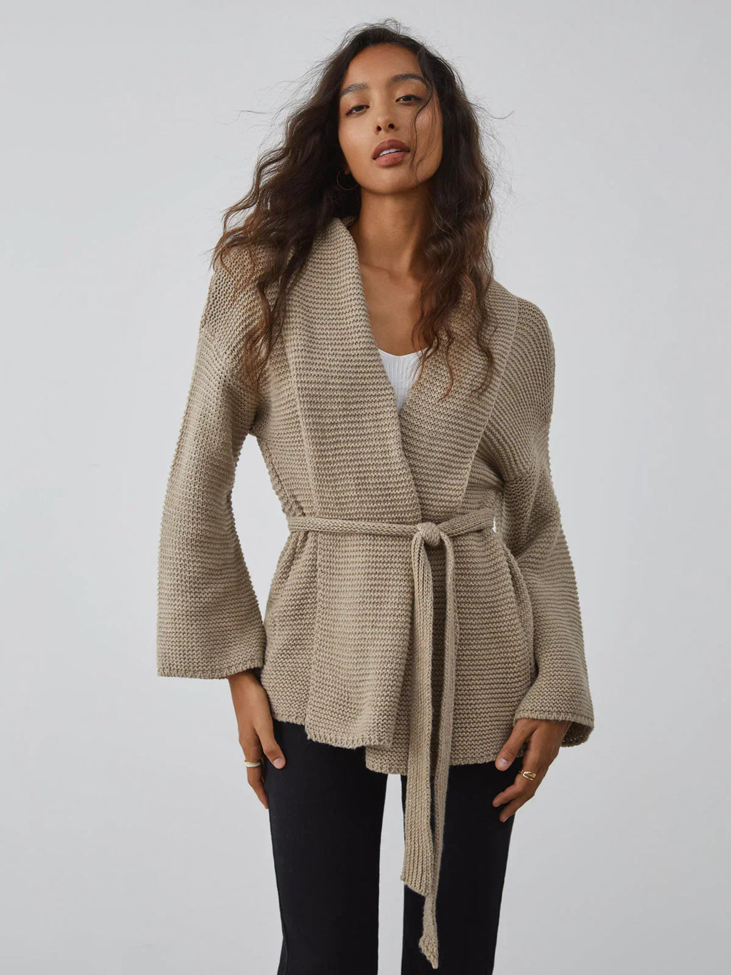 Terra Sands | Cardigan in Maglia con Cintura