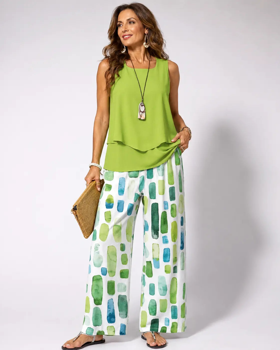 Valentina | Completo Due Pezzi con Pantaloni Geometrici