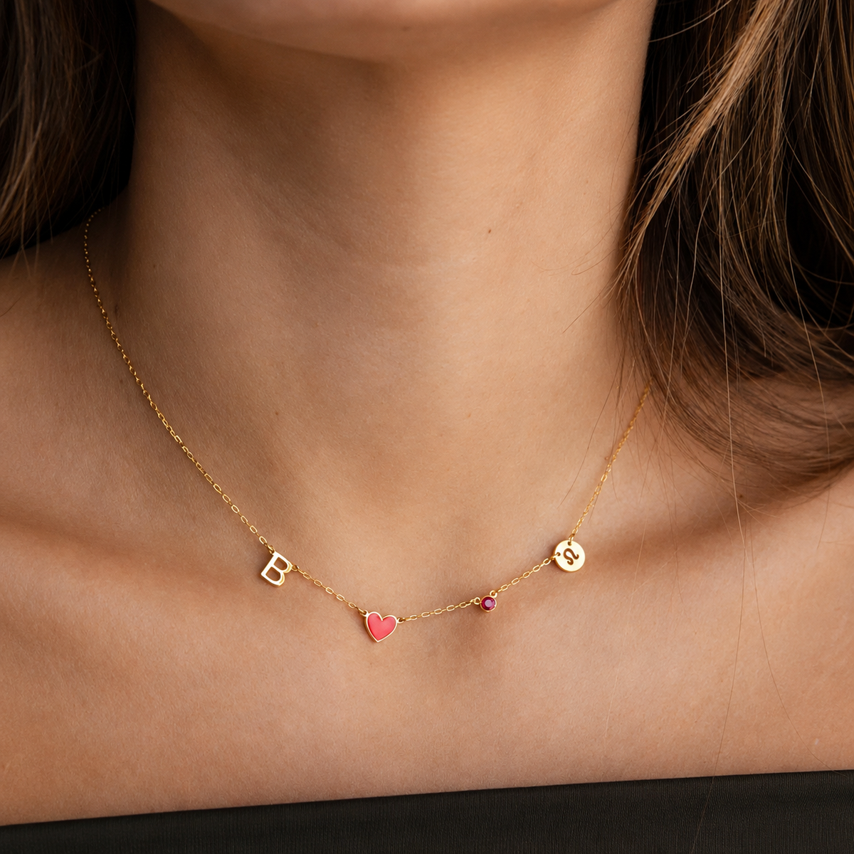 Laine | Collana con Iniziali e Cuore