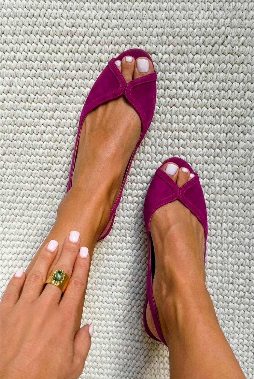 Sandra | Ballerine Slingback a Punta Aperta