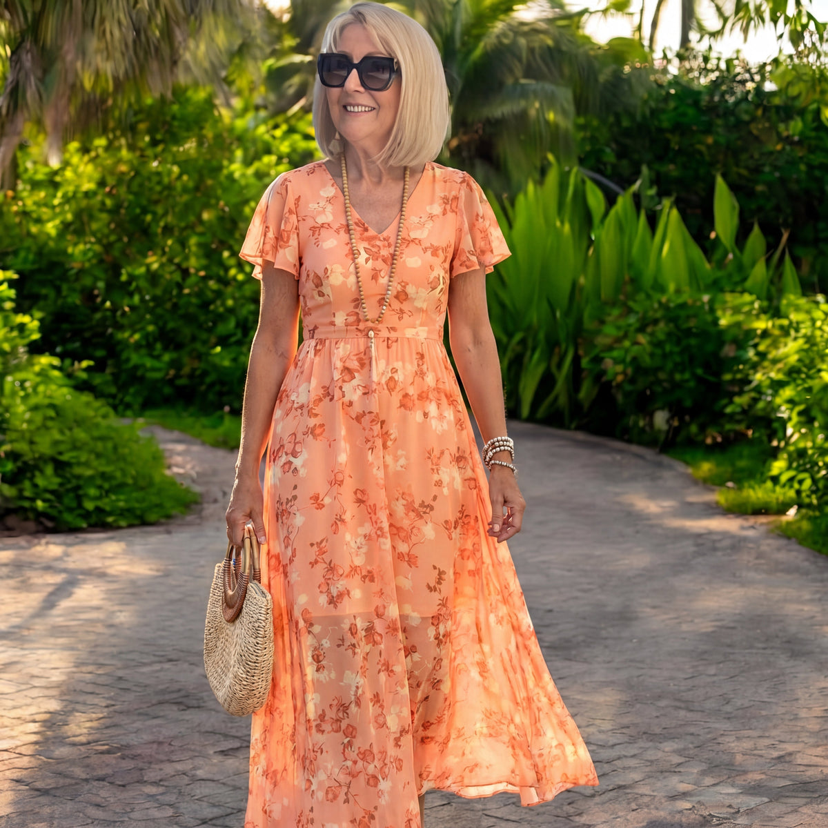 Nerina | Abito Maxi Floreale Leggerezza Naturale