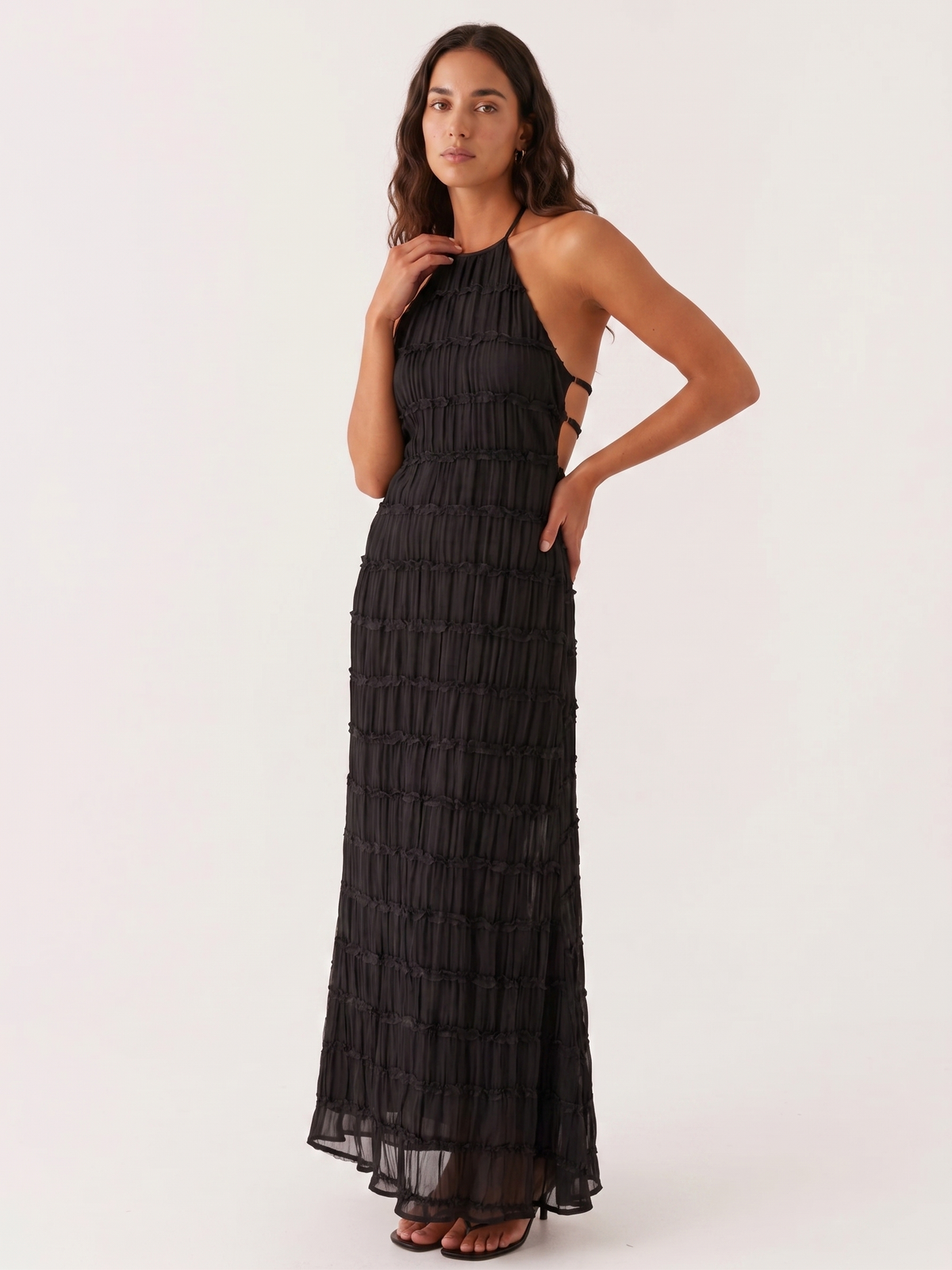 Vezia | Abito Lungo Halter con Volant