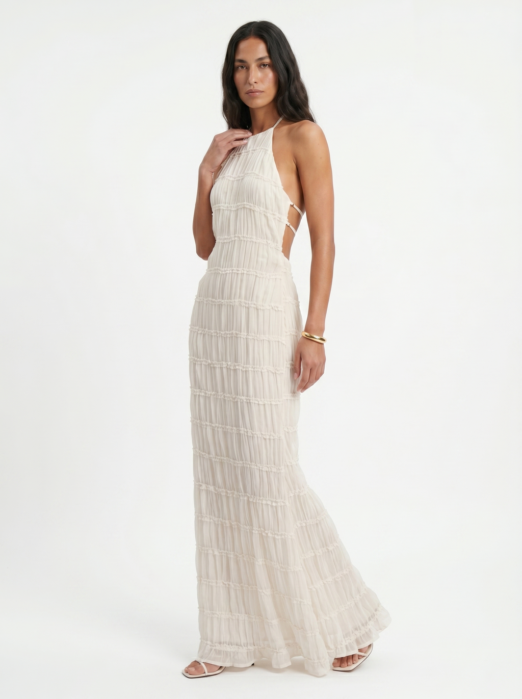 Vezia | Abito Lungo Halter con Volant