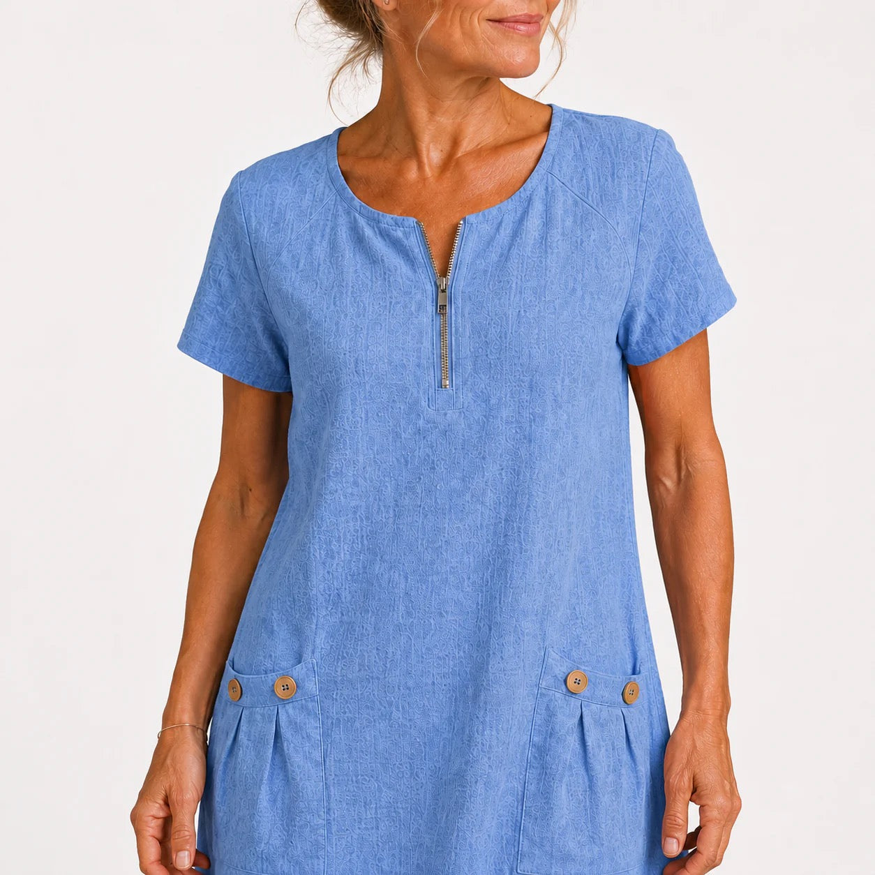 Isabel | Abito Corto con Zip e Tasche