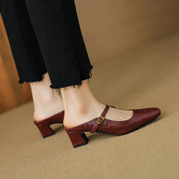 Manuela | Mules Mary Jane con Tacco