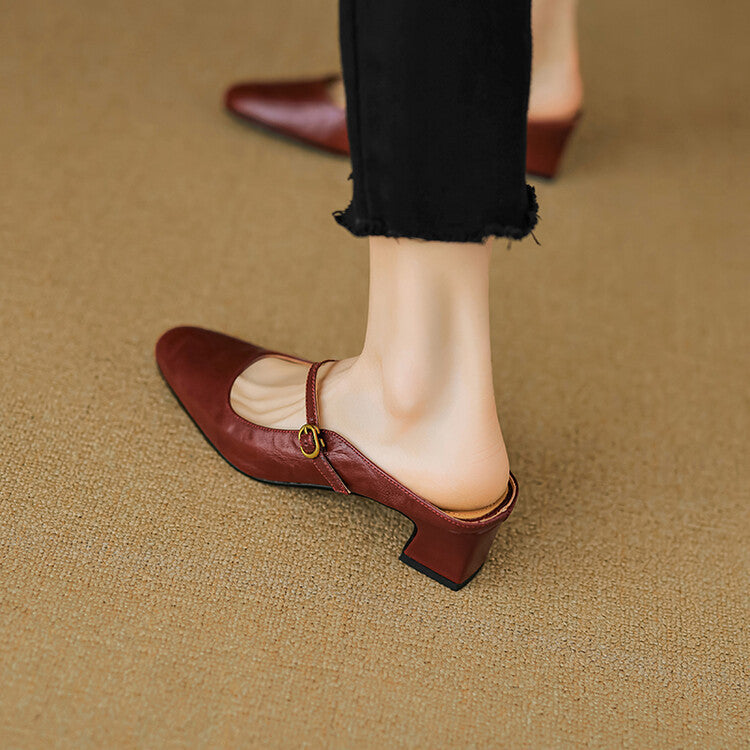Manuela | Mules Mary Jane con Tacco