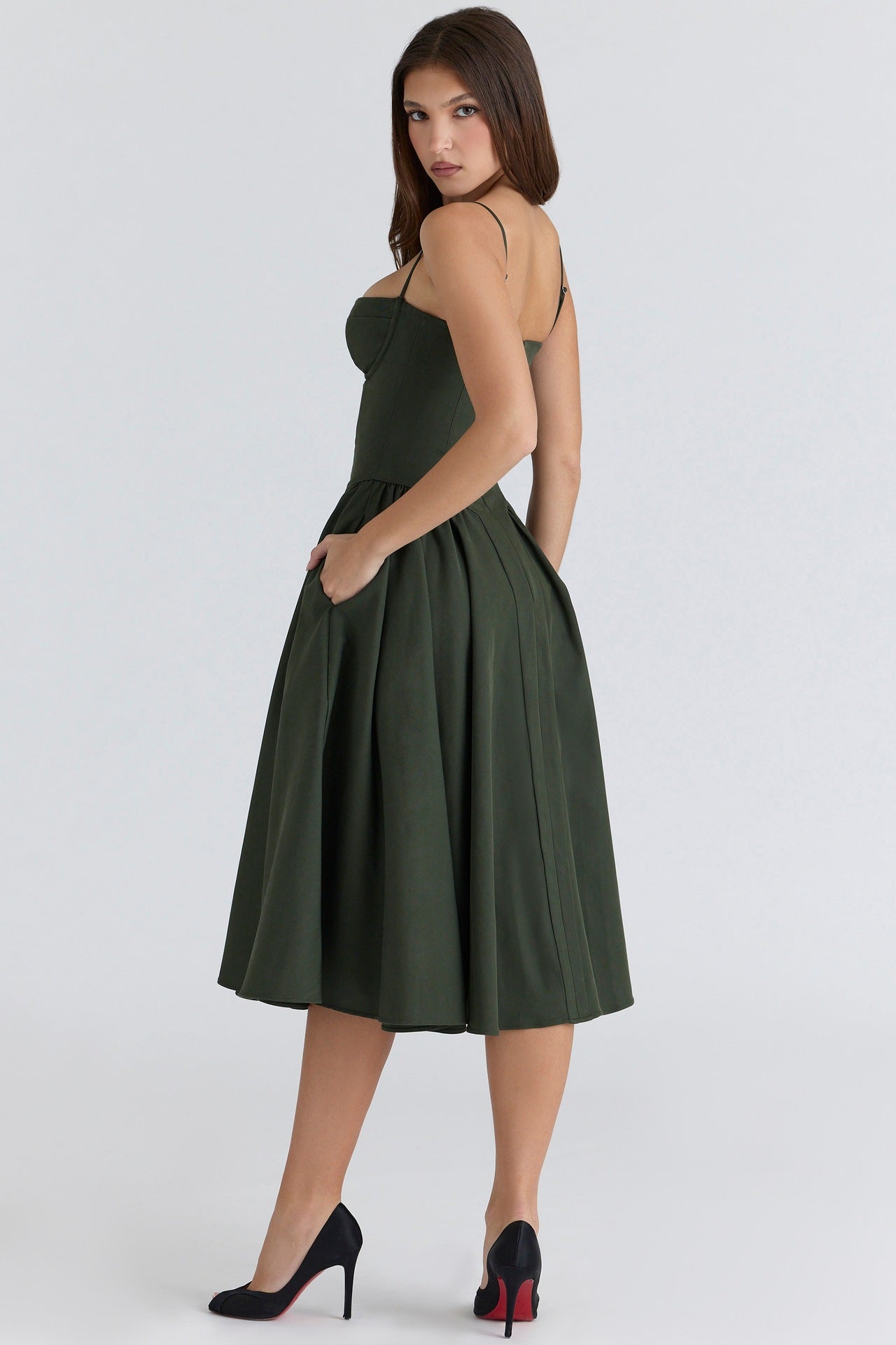 Loredina | Abito Midi con Corpetto Strutturato