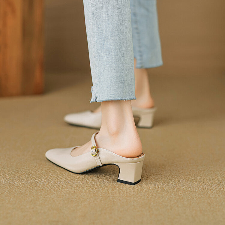 Manuela | Mules Mary Jane con Tacco