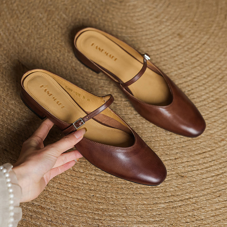Bianca | Mules Mary Jane a Punta Mandorla