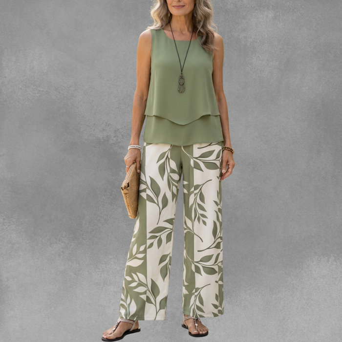Cristina | Completo Due Pezzi con Pantaloni Fantasia