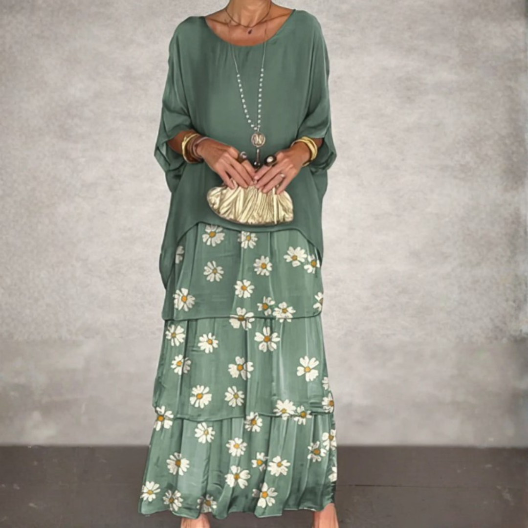 Ortensia | Abito Maxi Eleganza a Balze