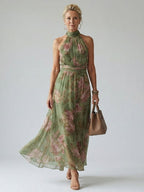 Mirelle | Abito Midi con Scollo Halter Arricciato