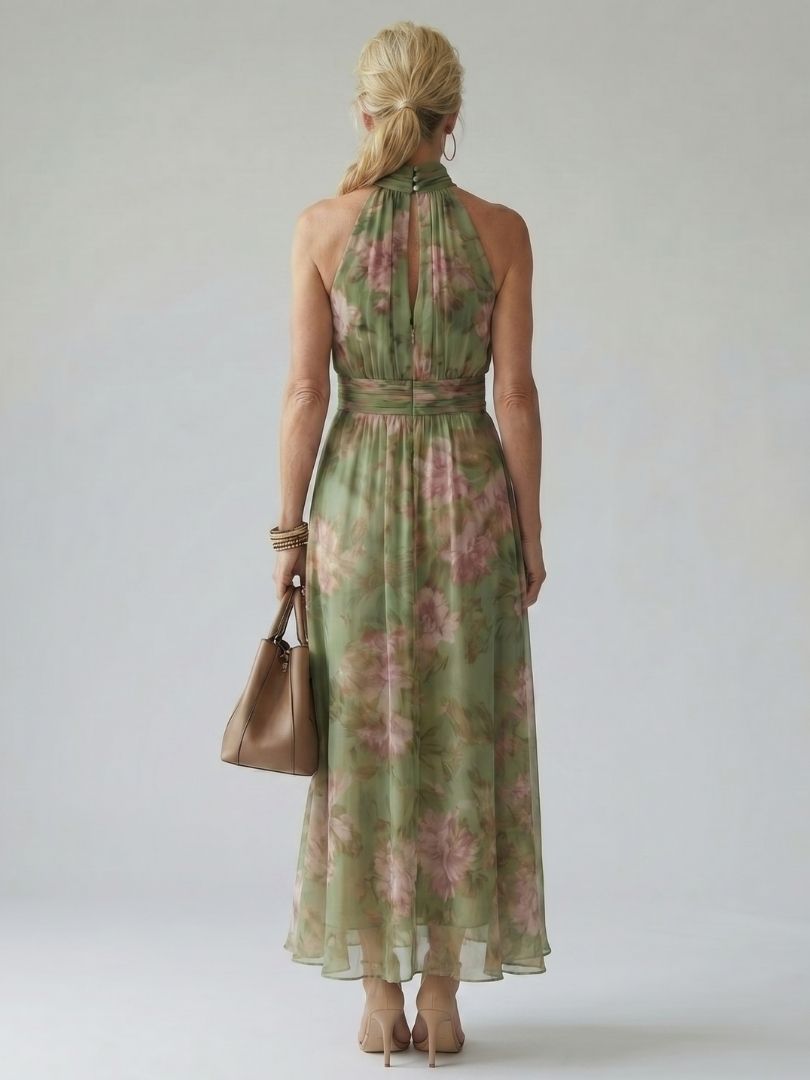 Mirelle | Abito Midi con Scollo Halter Arricciato