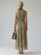 Mirelle | Abito Midi con Scollo Halter Arricciato