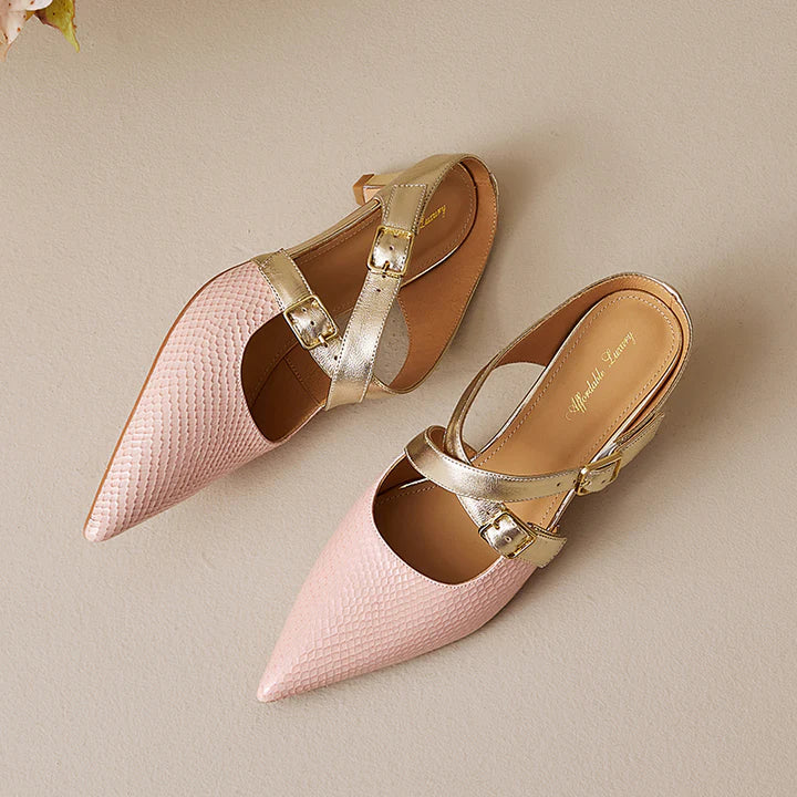 Ludovica | Mules a Punta con Cinturini Incrociati