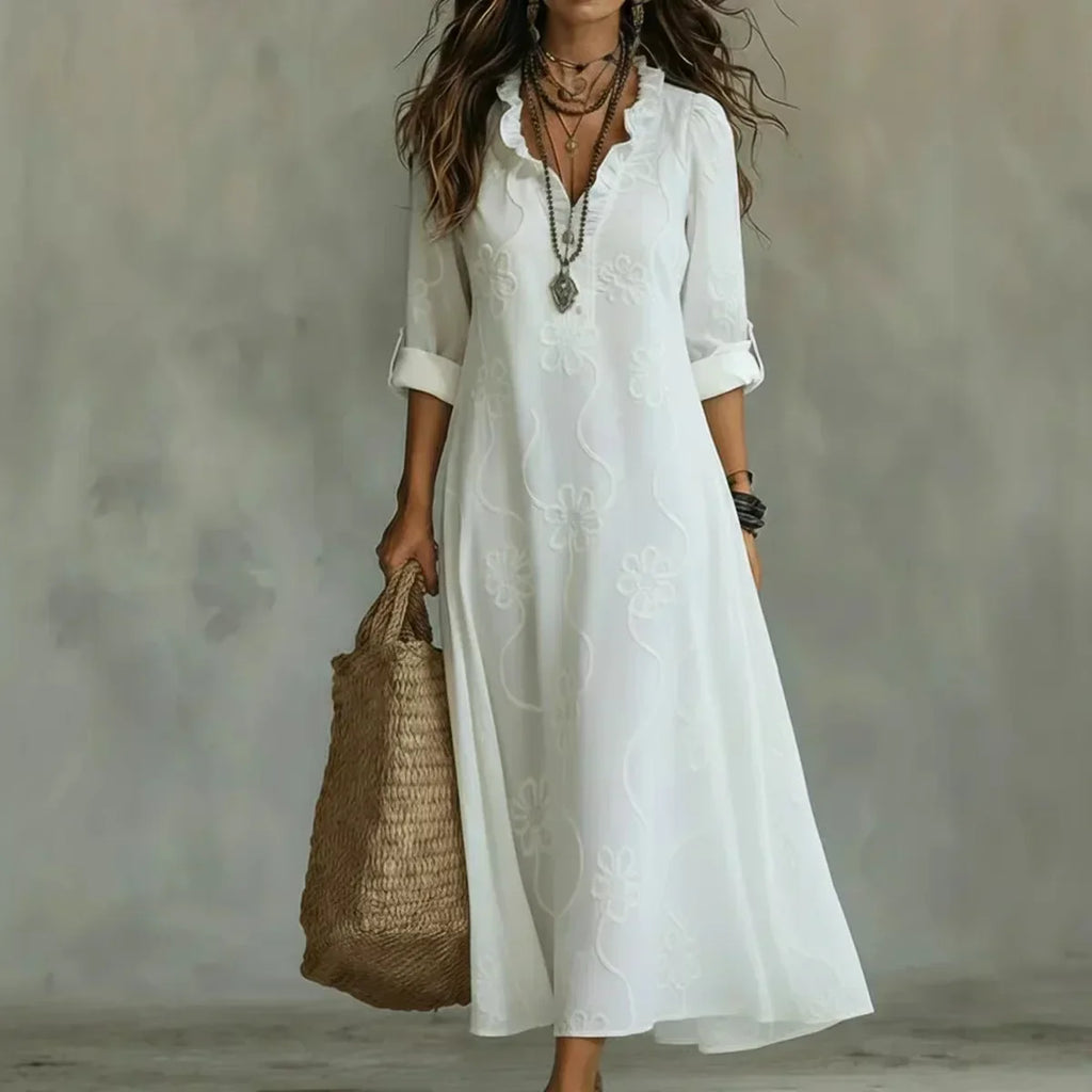 Jenny | Abito Lungo con Ricami Eleganti