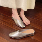 Beatrice | Mules Metallizzate a Punta Quadrata