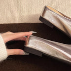 Beatrice | Mules Metallizzate a Punta Quadrata