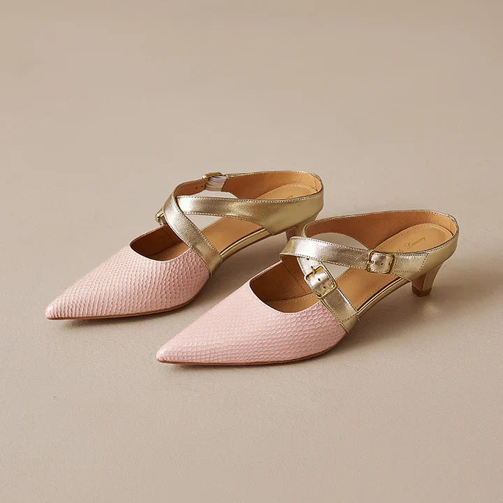 Ludovica | Mules a Punta con Cinturini Incrociati
