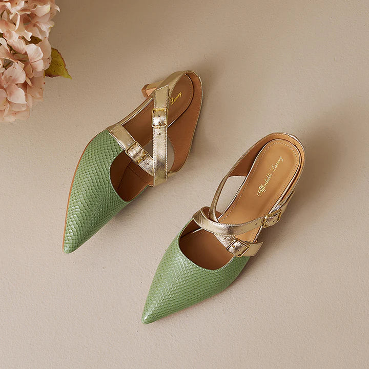 Ludovica | Mules a Punta con Cinturini Incrociati