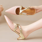 Ludovica | Mules a Punta con Cinturini Incrociati