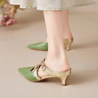 Ludovica | Mules a Punta con Cinturini Incrociati
