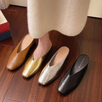 Beatrice | Mules Metallizzate a Punta Quadrata