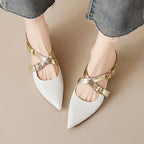 Ludovica | Mules a Punta con Cinturini Incrociati