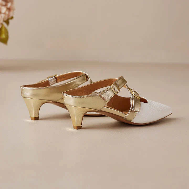 Ludovica | Mules a Punta con Cinturini Incrociati